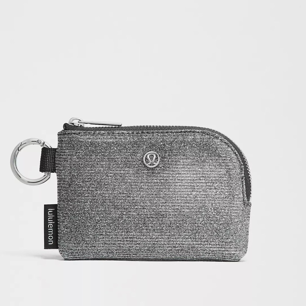 NWT - Brand New Lululemon Silver Card Pouch with Keyring
